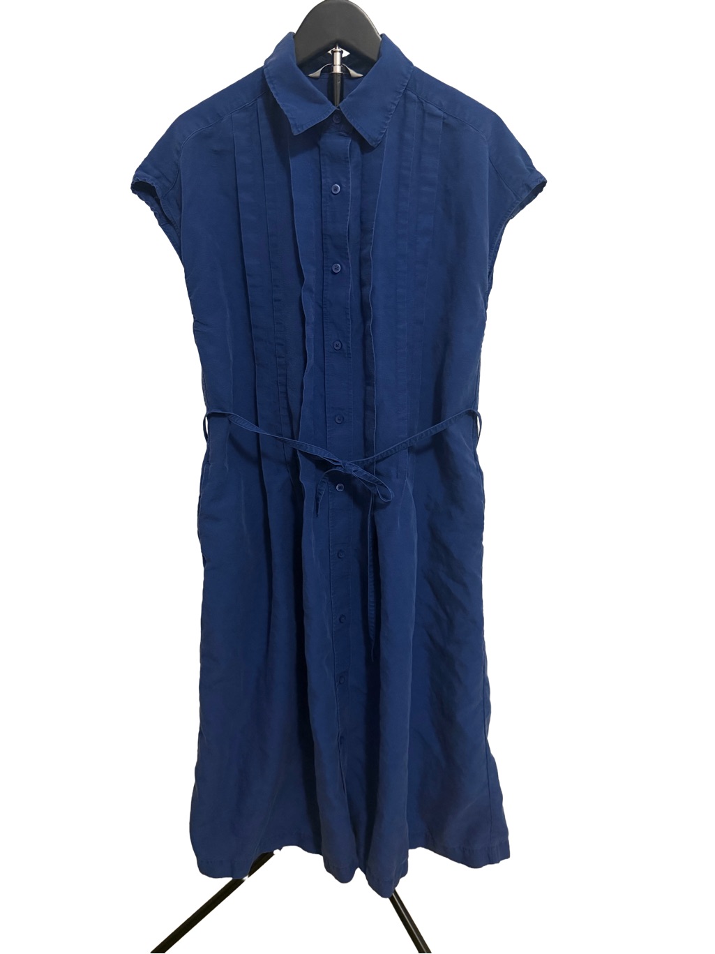 Comptoir Des Cotonniers X Uniqlo Blue Button-Front Midi Shirt Dress- Size Xs